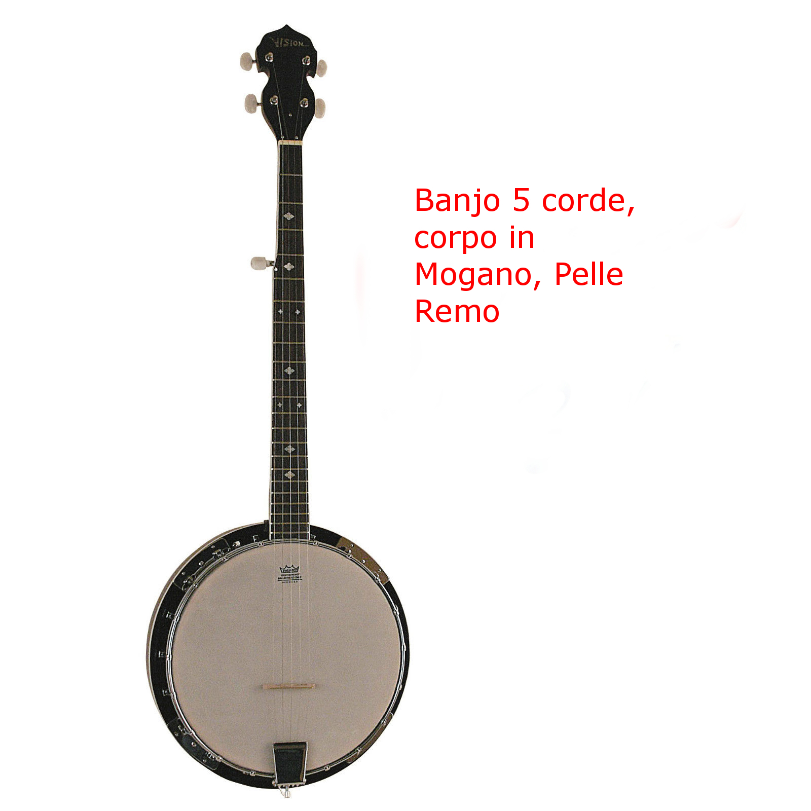 Banjo 5 corde Pelle Remo corpo in Mogano Offerta Top