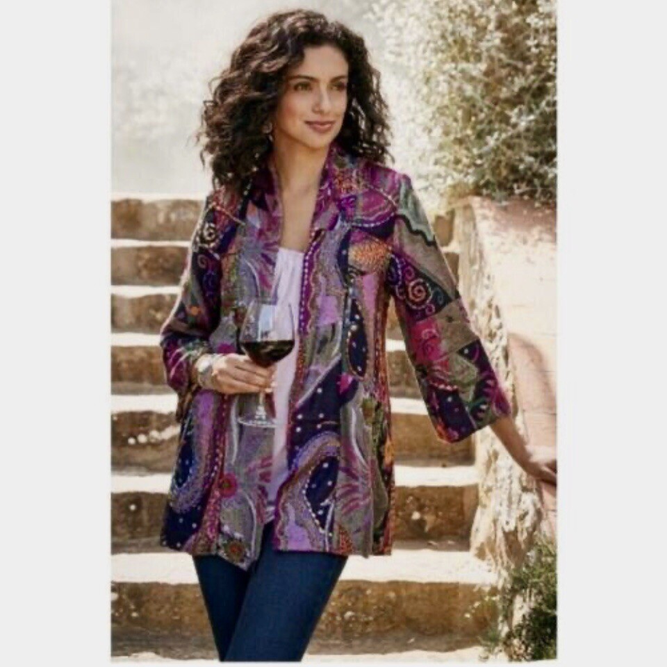 soft surroundings Multicolor Patchwork Paisley Bo… - image 19