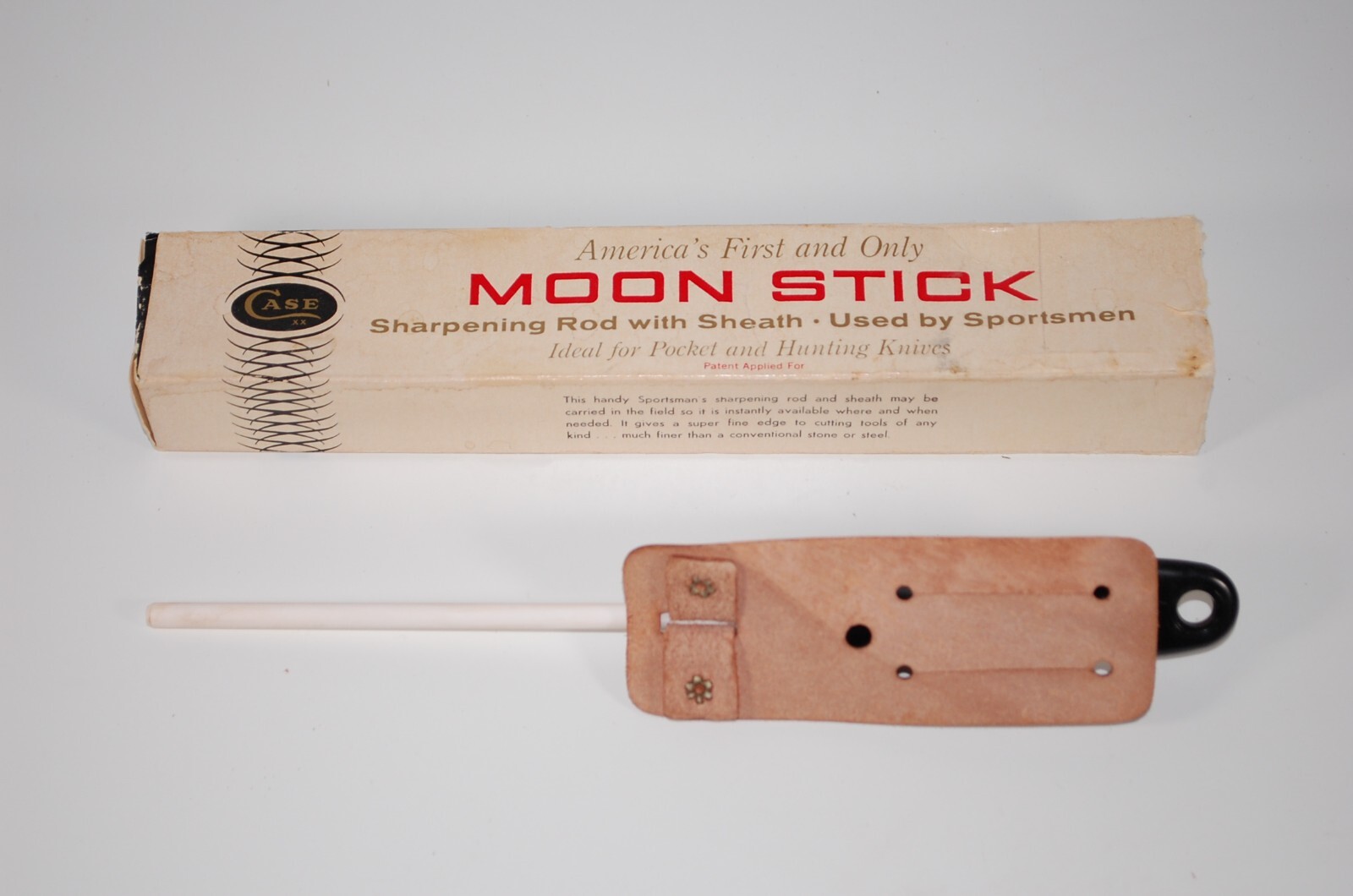 CASE XX MOON STICK Knife Sharpener Rod with Sheath and Original Box eBay
