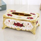 High-grade napkin box gold silver European tissue box home storage accessories