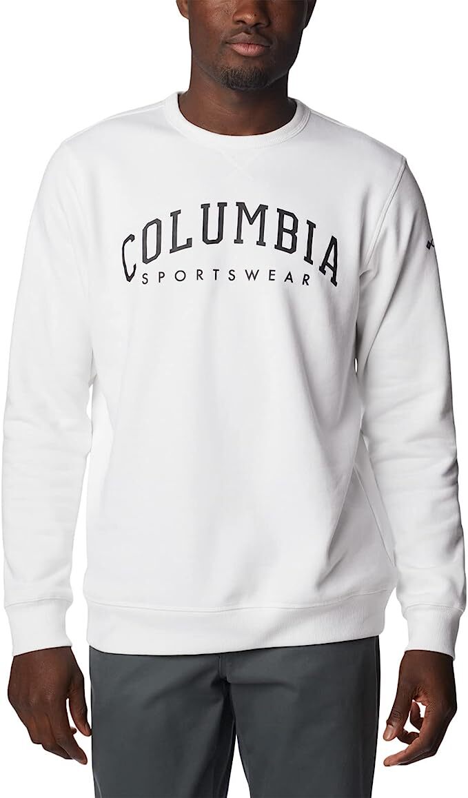 Мужская флисовая толстовка Columbia Crew Sweatshirt с логотипом Columbia белый AM0358-102 7990₽