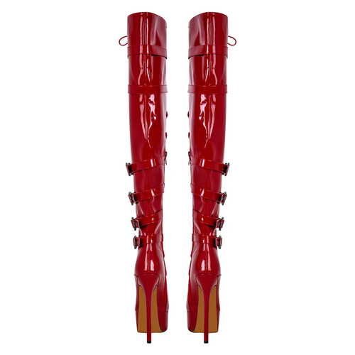 Super sexy women‘s platform high heel over knee boots with zipper and lace-up - Picture 3 of 9