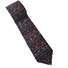 Adolfo Vintage Mens Blue Tie Birds Pattern All Of Print Necktie