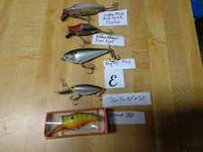 5 Fishing Lures Heddon River Runt Bagley Prop Thin Fin Norman DRP NOS   Lot E