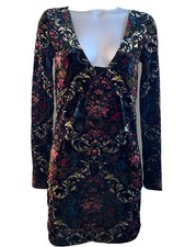 free people dress xs long sleeve fitted velveteen 