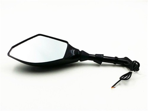 Black LED Turn Signal Mirrors For Suzuki Honda Kawasaki Ducati Street Nake Bike - Foto 4 di 7