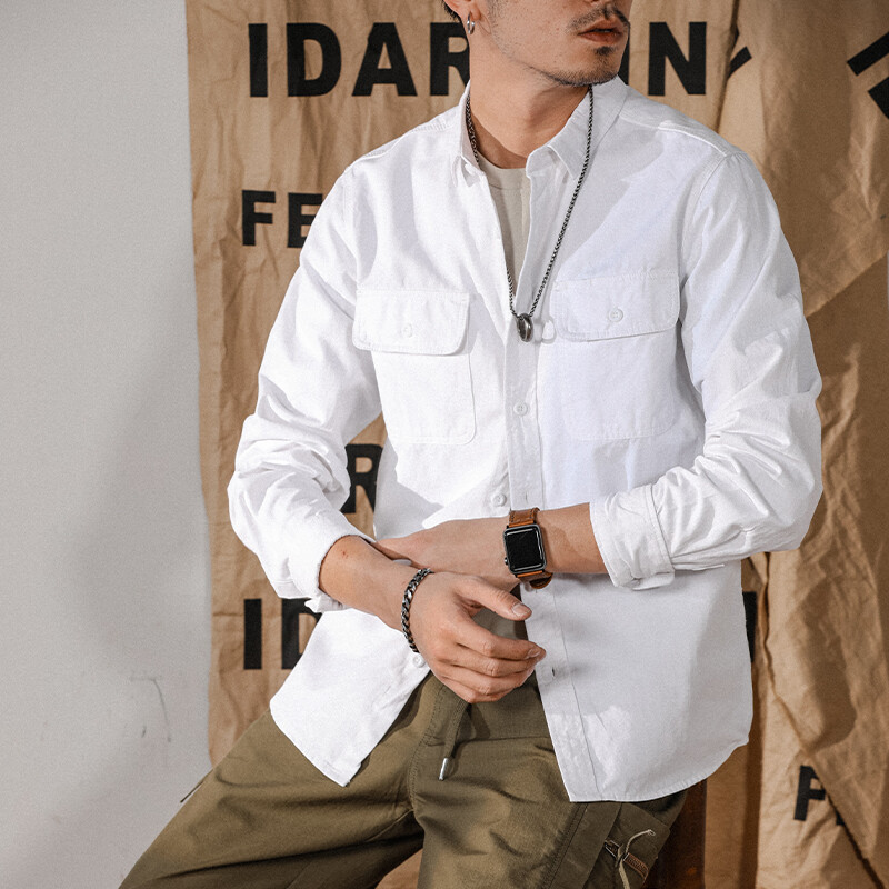 ALTRA Camicia uomo puro cotone manica lunga nuova casual alta moda lavoro camicia giacca