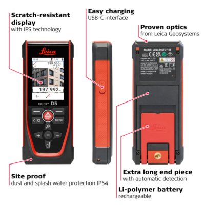 Leica Disto D5 R - Laser Distance Meter (200m) - Bluetooth