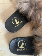 2021 New Style Women's Real Fur Slides Furry Slipper Indoor Outdoor Sliders