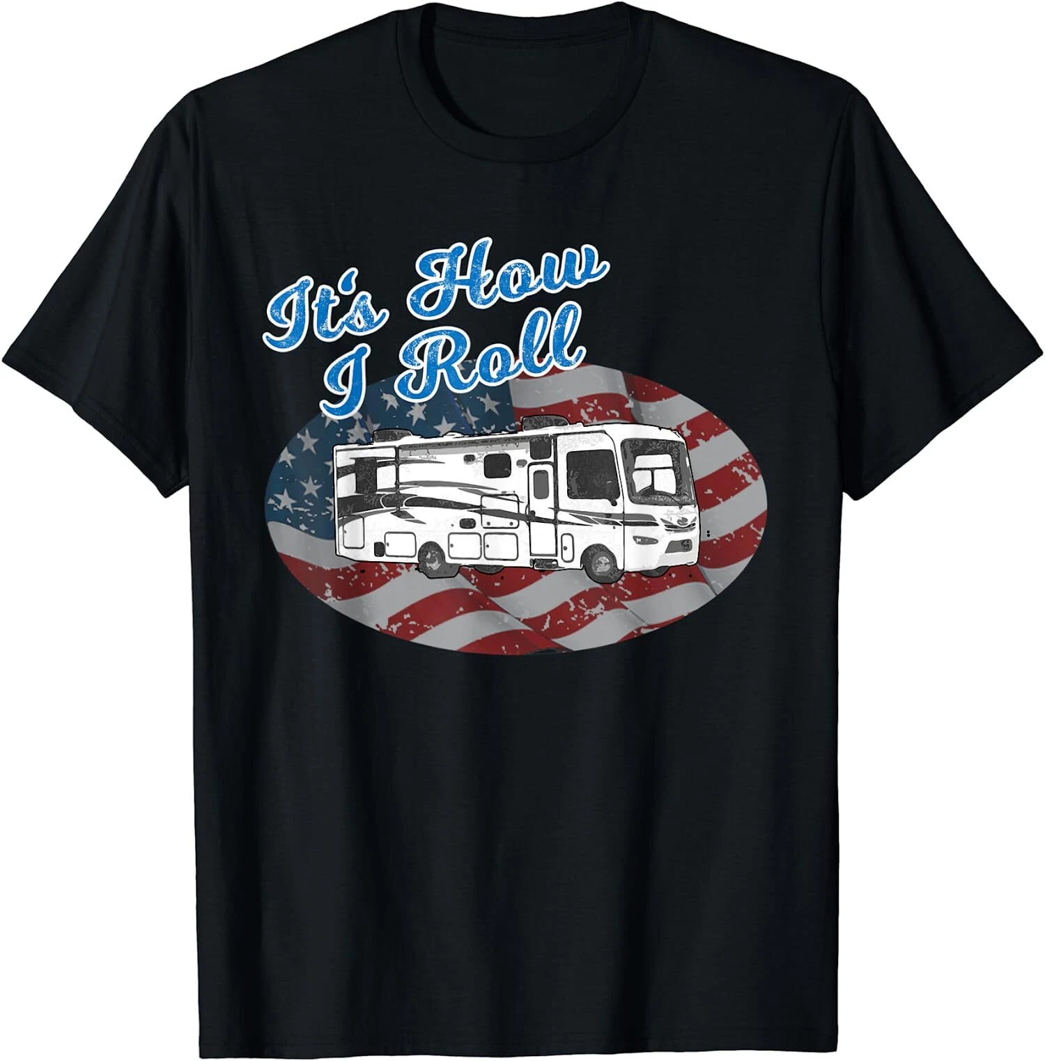 New Limited Vintage Retro RV Camping Camper Motorhome Flag T-Shirt