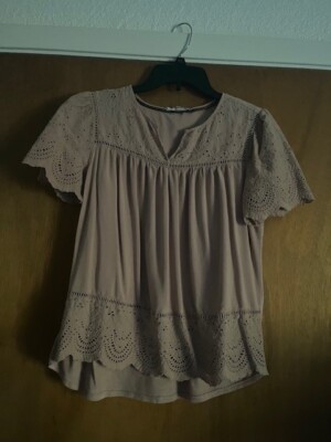 T-shirt En Dentelle Mauve Pour Femme - Taille M, Occasion Très Bon état
