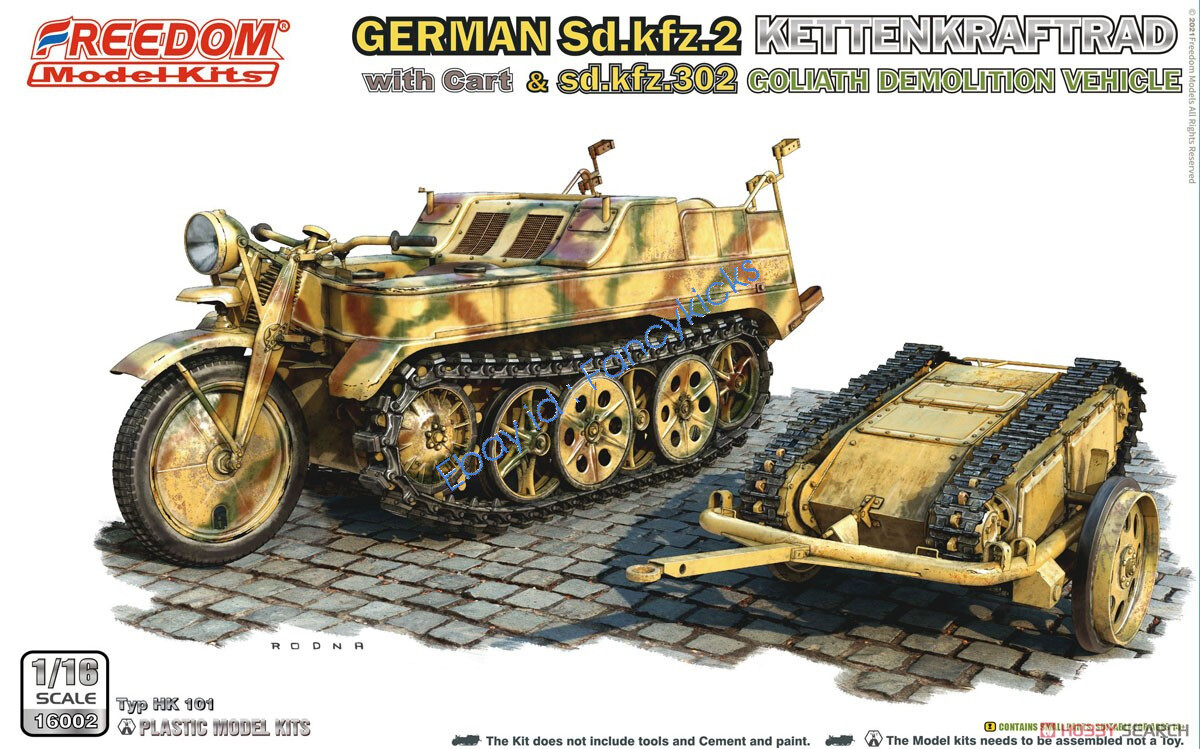 自動車 Sd.Kfz.2 es Kettenkrad Gebirgsjager WW.II German Sdkfz.2 Kettenkraftrad & Goliath Demolition Vehicle