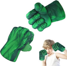 Zongba Marvel Incredible Hulk Smash Big Hands Fist Soft Plush Gloves Pair, Green