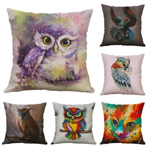 Owl-Animal-Printing-Cotton-Linen-Pillow-case-Cushion-Cover-Sofa-For-Home-Decor