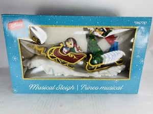 Disney Christmas Holiday Musical Sleigh Mickey Minnie Goofy Pluto 5967787
