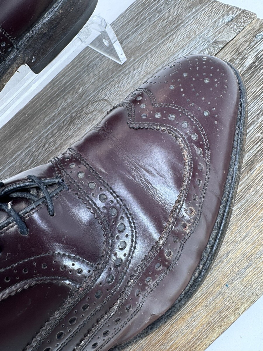 Allen Edmonds McAllister Mens Burgundy Wingtip Oxford Shoes  display picture 1