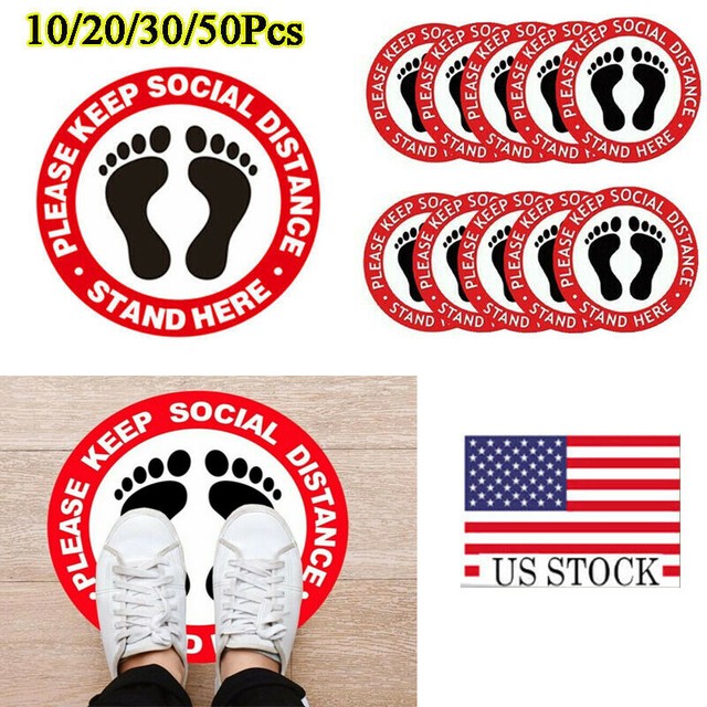 1050pc Keep Social Distance Floor Sign Decal Sticker 6
