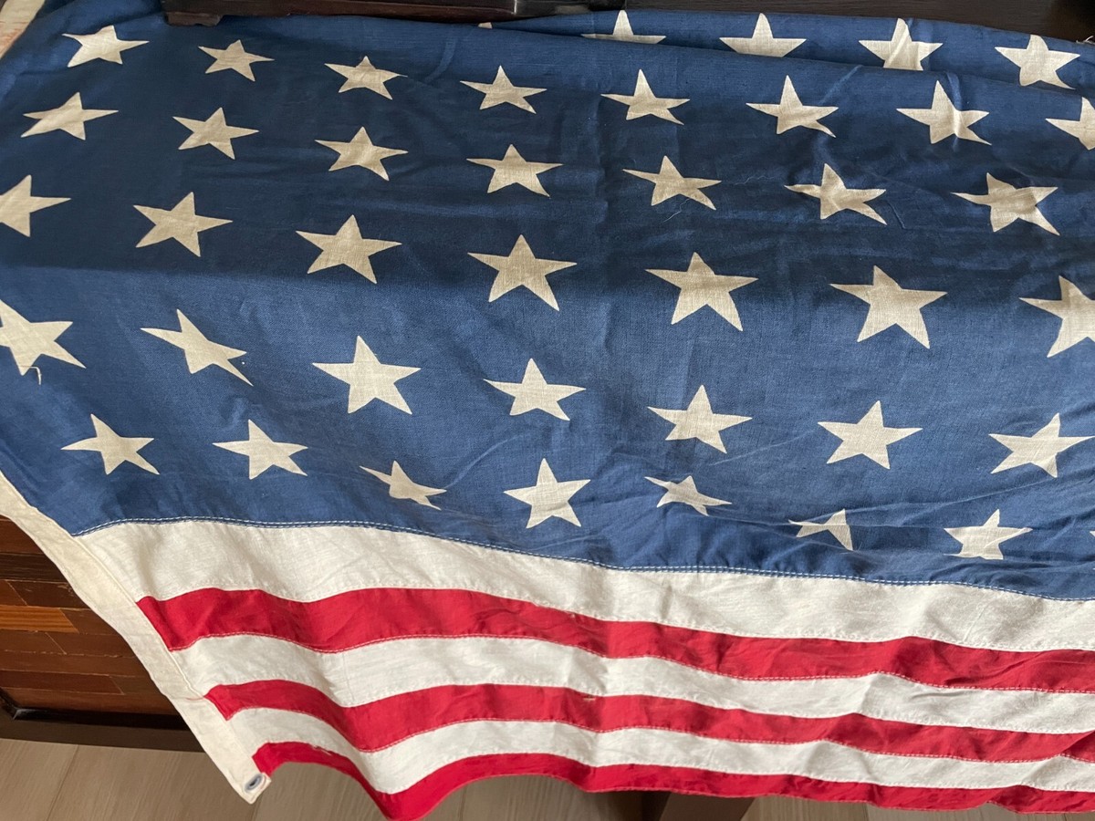 Vintage 1940's 48-Star USA American Flag stamped Lexington Fast