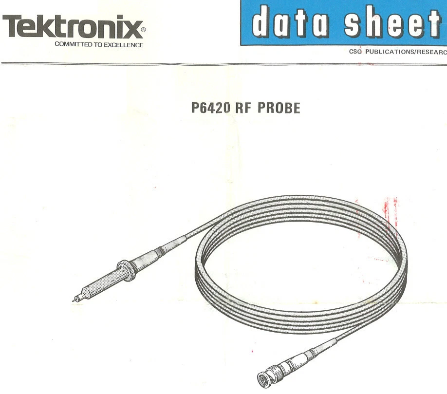RF Probe Tektronix P6420 For Multimeters Having a 10 Megohm Input 10KHz to 1 GHz - Image 2 of 4