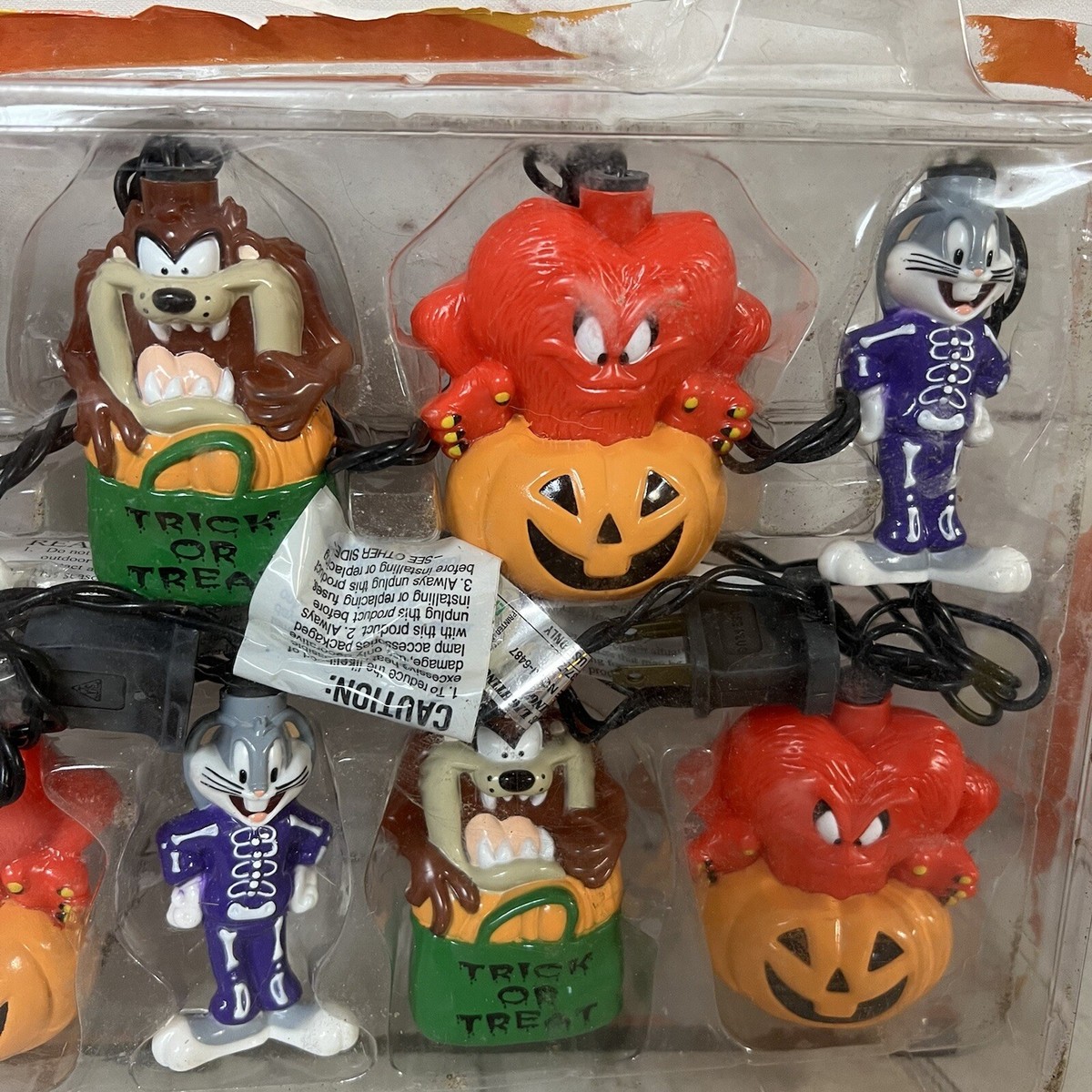 Vintage Looney Tunes Halloween String Lights Working Taz