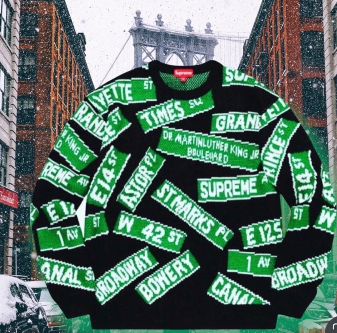 Ensemble pull chapeau et parapluie Supreme Street Signs