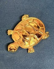 Nautical Endangered Ocean Sea Turtle Gold Plated Brooch 5260