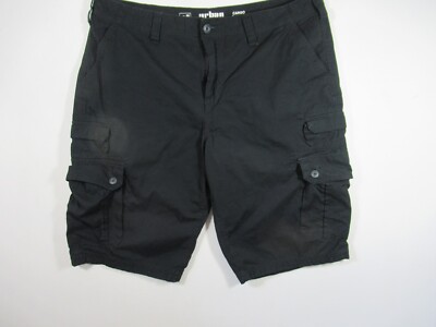 Urban Pipeline Cargo Shorts Men 40 Black Pockets Hits Below Knee 13
