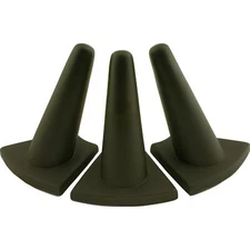 Ring Finger Display Black Rubber Concave Base 3pc