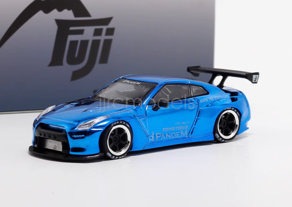 Fuji 1:64 Scale Plating Blue GTR R35 Pandem Rocket Bunny Diecast