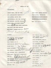Opening Day 1985 Boston Red Sox Sign In Sheet Autographed by 120 w/ Rizzuto