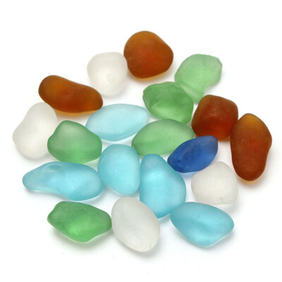 Sea beach glass mixed color lot bulk wholesale blue green red yellow jewelry