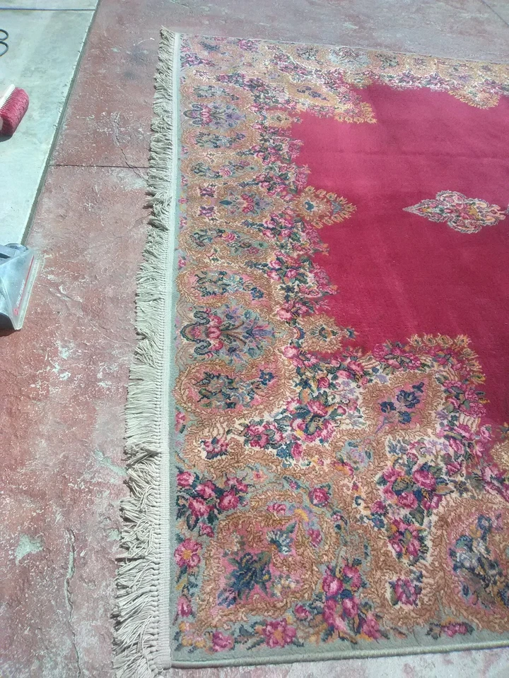 Magnífica alfombra oriental antigua de alta gama Karastán grande 15'x10 diamante campo abierto Foto 3 de 4