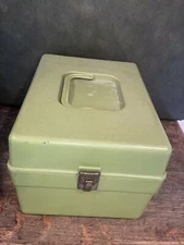 Vintage Wilson Wil-Hold Sewing Pattern Latching Storage Box Green 9x12