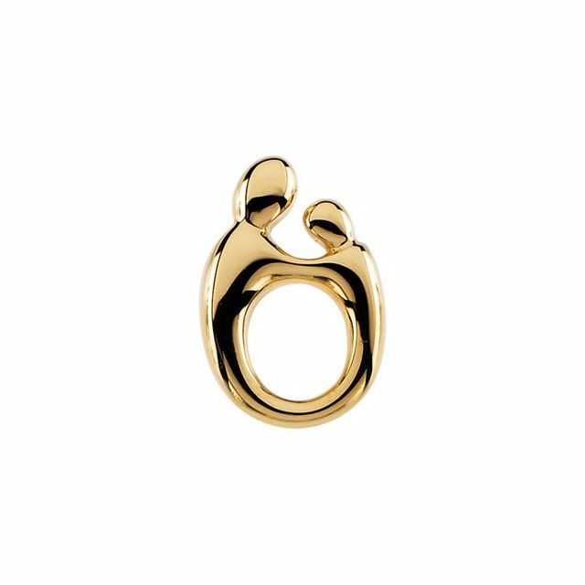 14K Yellow 14.5x9.8 mm Mother and Child Slide Pendant | eBay