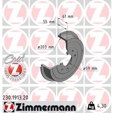 ZIMMERMANN 2x Bremstrommel hinten für Lancia Musa Ypsilon Alfa Romeo 146 145 225