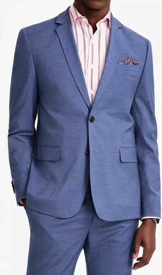 Traje NICK GRAHAM Hombre Talla 44R 38x32 Azul Claro Sólido Calce Moderno Corte Nueva York Nuevo con Etiquetas Foto 3 de 4