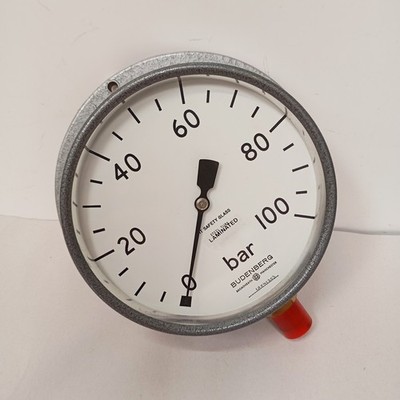 Budenberg 6'' Manometer 0-100 bar 5/8'' Industrie Panel Mount NOS Originalverpackt