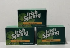 Lot of 3 Irish Spring ORIGINAL Deodorant Bar Soap Bath Size 3.7 oz~New