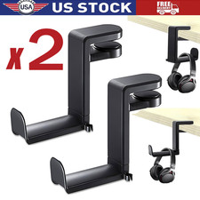 2X Rotating Headphone Stand Gaming Headset Holder Adjustable Under Desk Hanger