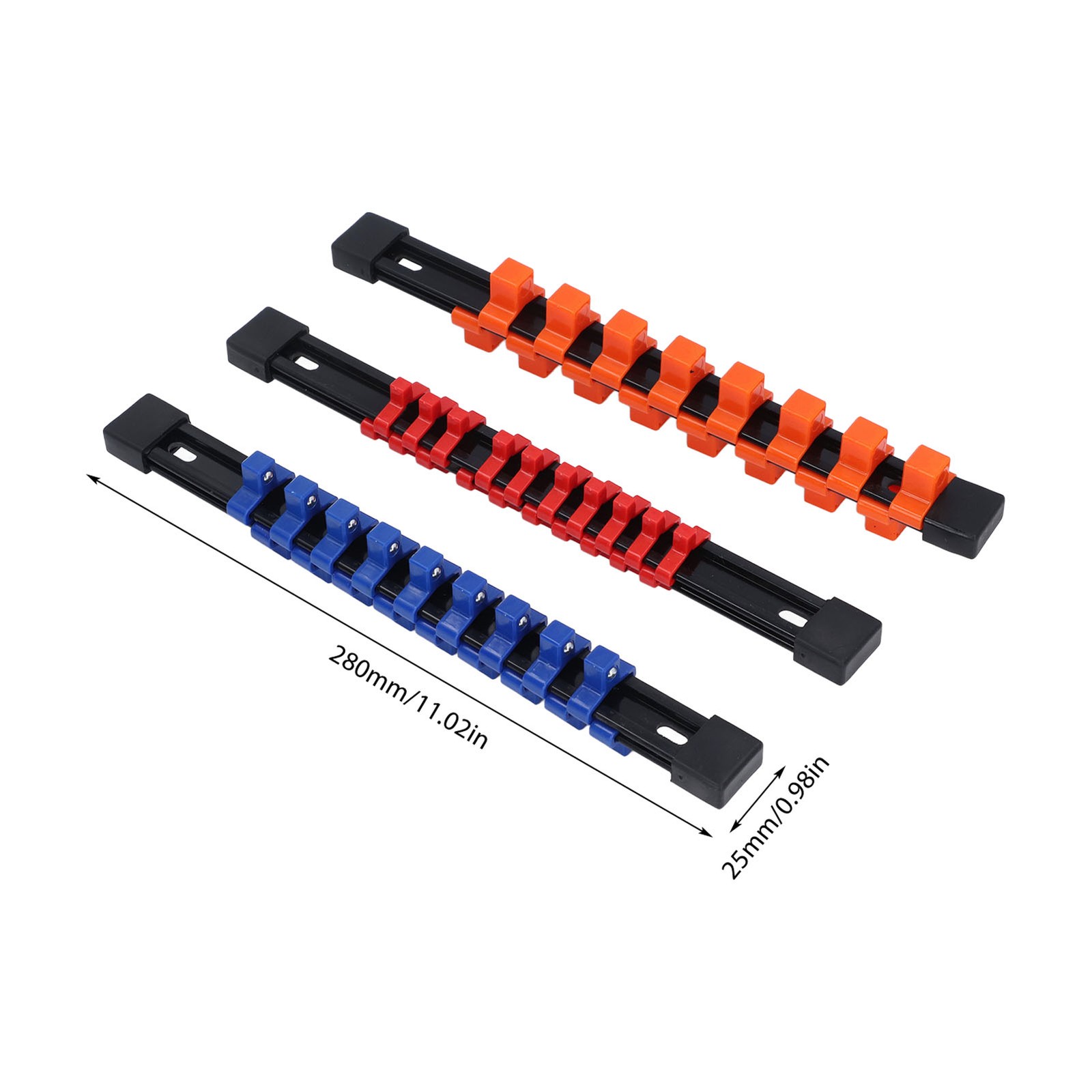 3Pcs Socket Organizer Tray Dual Sided High Strength Plastic Socket Rail Holder❤