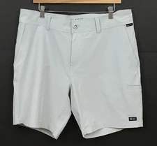 Pelagic Men's Gray Mako Hybrid Performance Shorts 7.5" Inseam Size 36