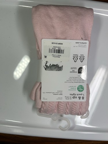 Carter’s Girls Pink Knit Pattern Elastic Waist Tights Size 8 NWT 65-87 lbs READ - Picture 7 of 8