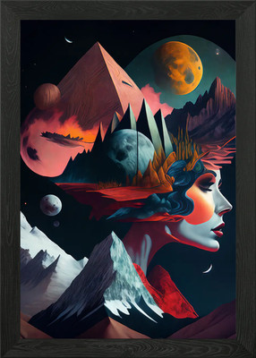 Collage Kunstwerk gerahmt Wandbild Poster Leinwanddruck Bild