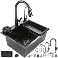 Edelstahl KüChenspüLe EinbauspüLe SpüLbecken Mit KüChenarmatur SpüLbecken Siphon