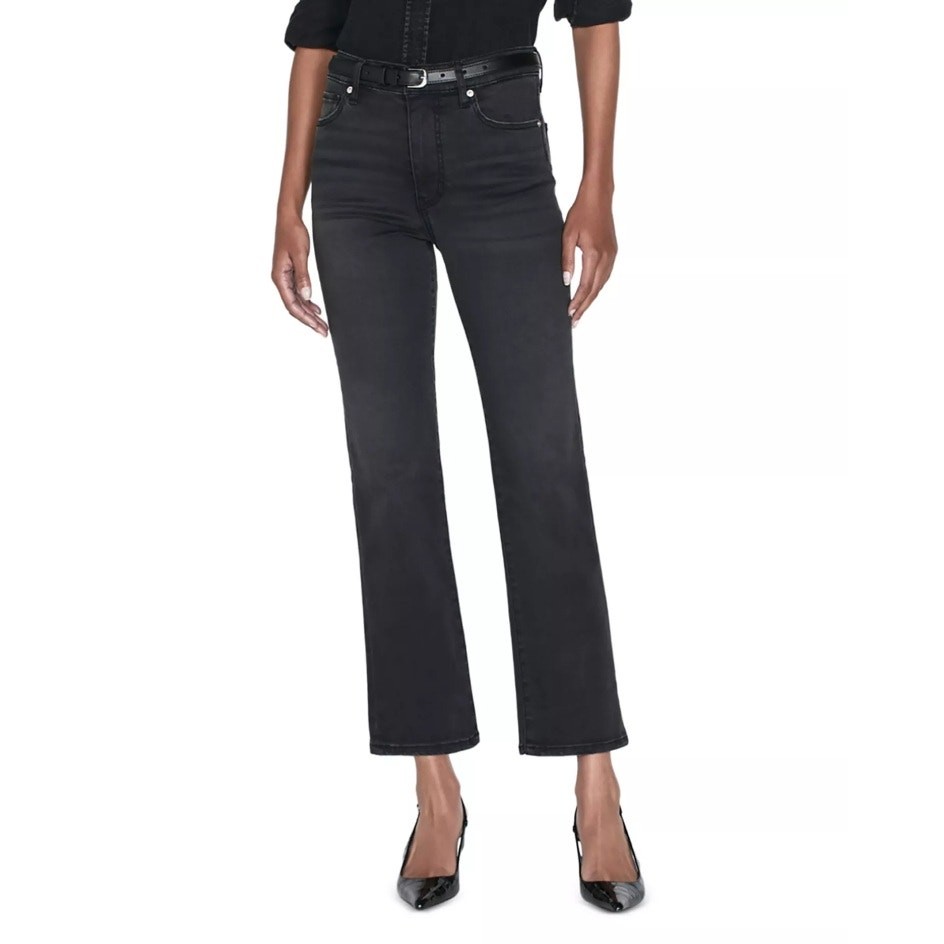 FRAME Women Kerry Charcoal Le Sleek Straight High Rise Cropped Jeans Size 29