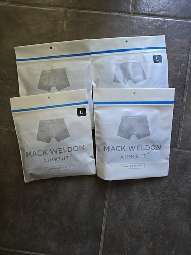 (4) Pairs Mack Weldon AIRKNIT X Boxer Brief 5" Sz Large True Black