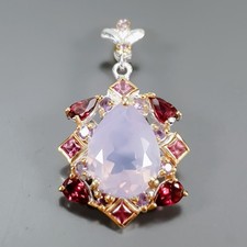 Jewellery 10 ct+ Natural Lavender Quartz Pendant 925 Sterling Silver /NP55088