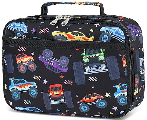 Kids Lunch Box Boys Girls Insulated Lunch Cooler Bag Reusable Monster Truck - Bild 1 von 6