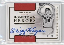 2015-16 Panini National Treasures Hometown Heroes /75 Cliff Hagan Auto HOF 4r6
