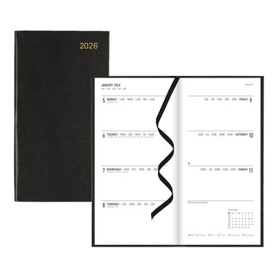 Letts of London  2026 Principal Weekly Planner, 12 Months, Compact, Black 